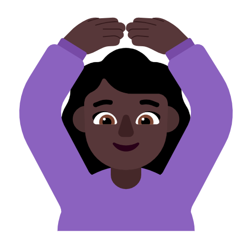 🙆🏿‍♀️ Emoji Frau mit Händen auf dem Kopf: dunkle Hautfarbe Microsoft Windows 11 23H2.
