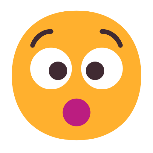 😯 Emoji verdutztes Gesicht Microsoft Windows 11 23H2.