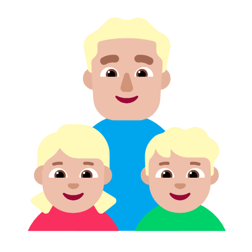 👨🏼‍👧🏼‍👦🏼 Emoji Familie - Mann, Mädchen, Junge: mittelhelle Hautfarbe Microsoft Windows 11 23H2.