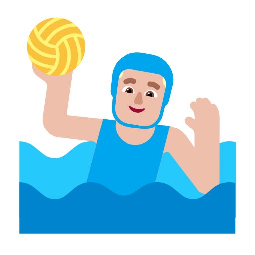 🤽🏼‍♂️ Emoji Hombre Jugando Al Waterpolo: Tono De Piel Claro Medio en Microsoft Windows 11 23H2.