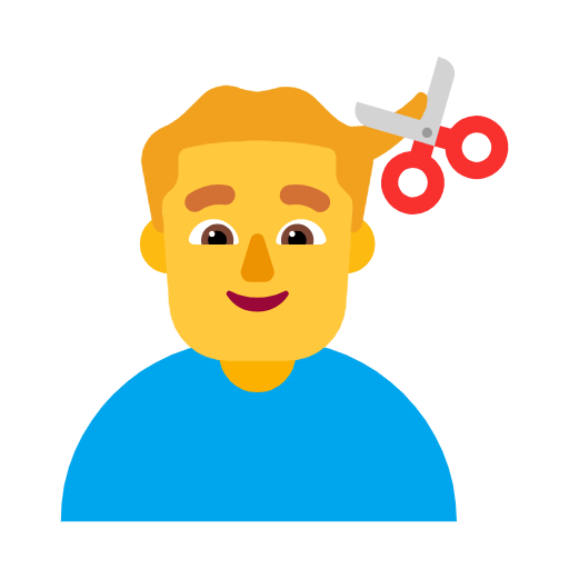 💇‍♂️ Emoji Mann beim Haareschneiden Microsoft Windows 11 23H2.