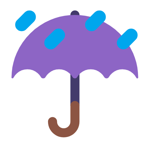 Emoji ☔ Ombrello Con Gocce Di Pioggia su Microsoft Windows 11 23H2.