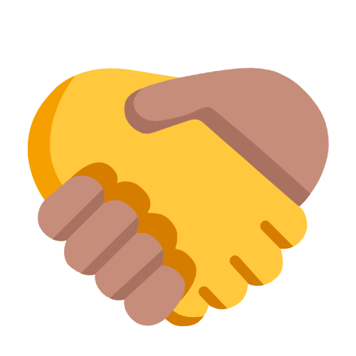 🫱‍🫲🏽 Emoji Handschlag: Keine Hautfarbe, Medium Teint Microsoft Windows 11 23H2.