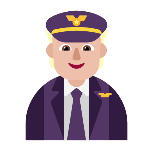 Emoji 🧑🏼‍✈️ Pilota: Carnagione Abbastanza Chiara su Microsoft Windows 11 23H2.