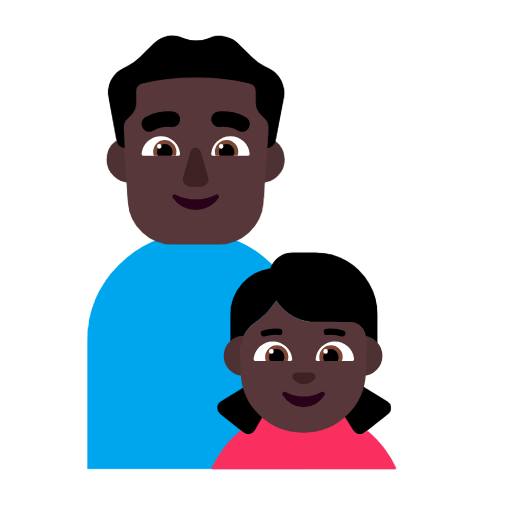 👨🏿‍👧🏿 Emoji Familie - Mann, Mädchen: dunkle Hautfarbe Microsoft Windows 11 23H2.