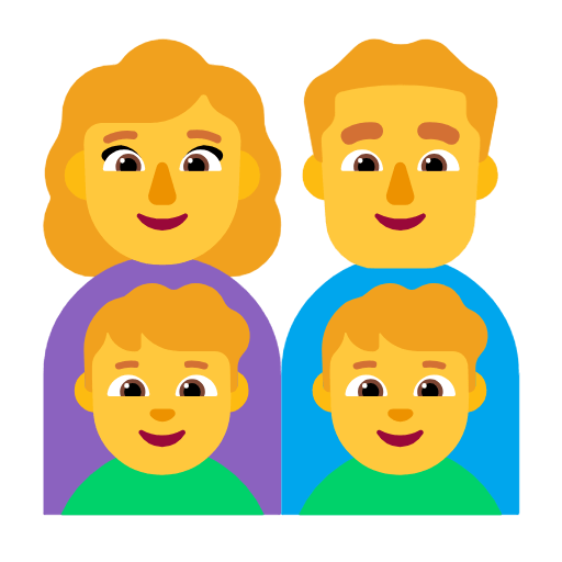 👩‍👨‍👦‍👦 Emoji Familie: Frau, Mann, Junge, Junge Microsoft Windows 11 23H2.