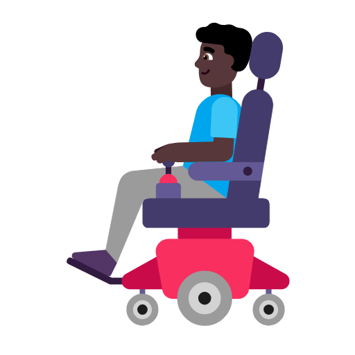 👨🏿‍🦼 Emoji Mann in elektrischem Rollstuhl: dunkle Hautfarbe Microsoft Windows 11 23H2.