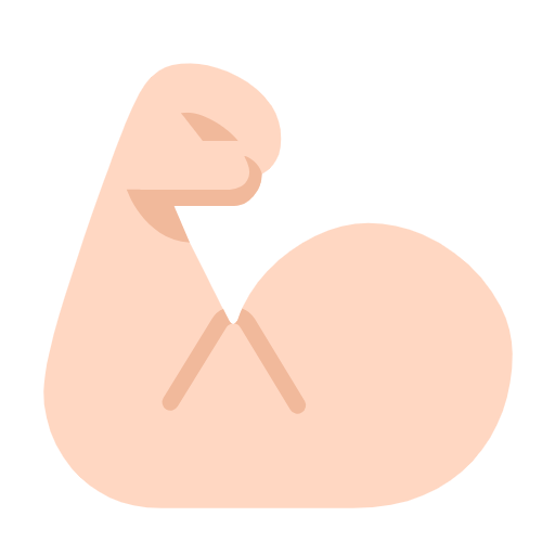 Emoji 💪🏻 Bicipite: Carnagione Chiara su Microsoft Windows 11 23H2.