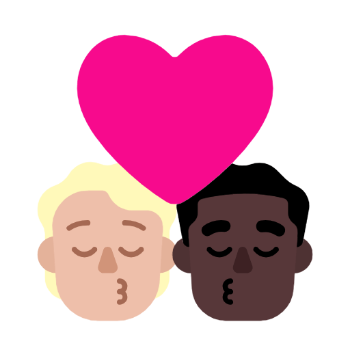 Emoji 🧑🏼‍❤️‍💋‍👨🏿 Bacio Tra Coppia: persona, uomo, Carnagione Abbastanza Chiara, Carnagione Scura su Microsoft Windows 11 23H2.