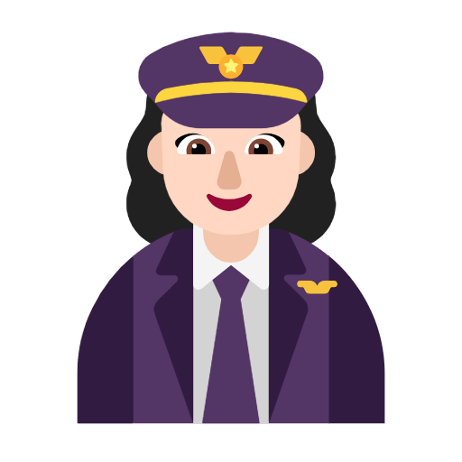 👩🏻‍✈️ Emoji Piloto De Avião Mulher: Pele Clara na Microsoft Windows 11 23H2.