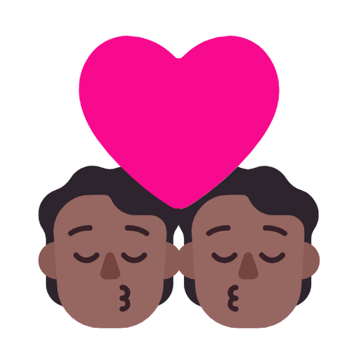 🧑🏾‍❤️‍💋‍🧑🏾 Emoji sich küssendes Paar: Person, Person, mitteldunkle Hautfarbe Microsoft Windows 11 23H2.