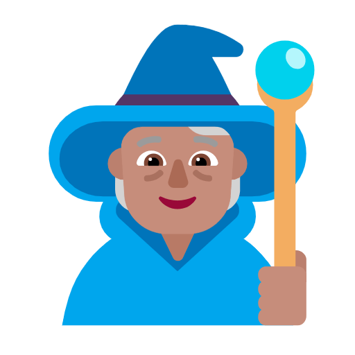Emoji 🧙🏽 Mago: Carnagione Olivastra su Microsoft Windows 11 23H2.