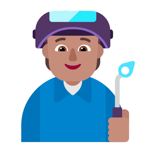 Emoji 🧑🏽‍🏭 Persona Che Lavora In Fabbrica: Carnagione Olivastra su Microsoft Windows 11 23H2.