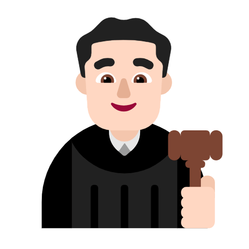 👨🏻‍⚖️ Emoji Juez: Tono De Piel Claro en Microsoft Windows 11 23H2.