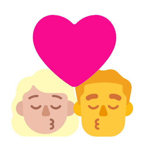 👩🏼‍❤️‍💋‍👨 Emoji sich küssendes Paar - Frau: mittelhelle Hautfarbe, Hombre Microsoft Windows 11 23H2.
