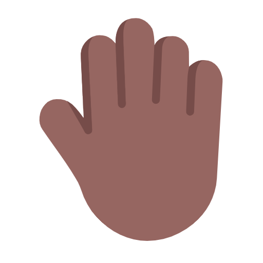 🤚🏾 Emoji Dorso Da Mão Levantado: Pele Morena Escura na Microsoft Windows 11 23H2.