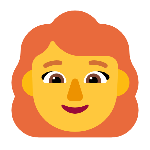 Emoji 👩‍🦰 Donna: Capelli Rossi su Microsoft Windows 11 23H2.
