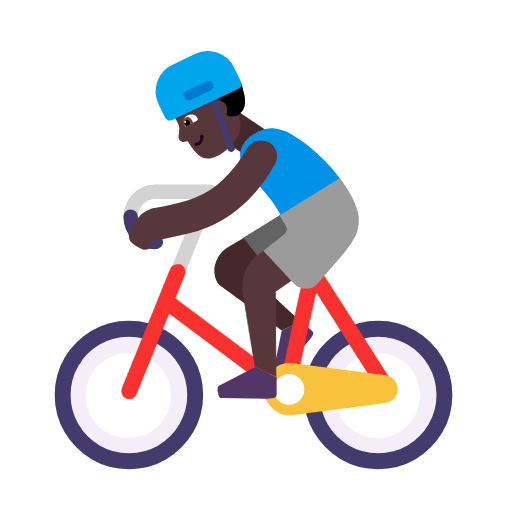 Émoji 🚴🏿‍♂️ Cycliste Homme : Peau Foncée sur Microsoft Windows 11 23H2.