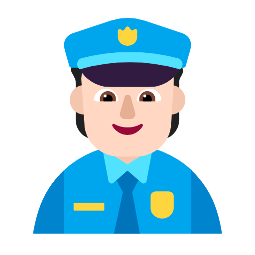 👮🏻 Emoji Polizist(in): helle Hautfarbe Microsoft Windows 11 23H2.