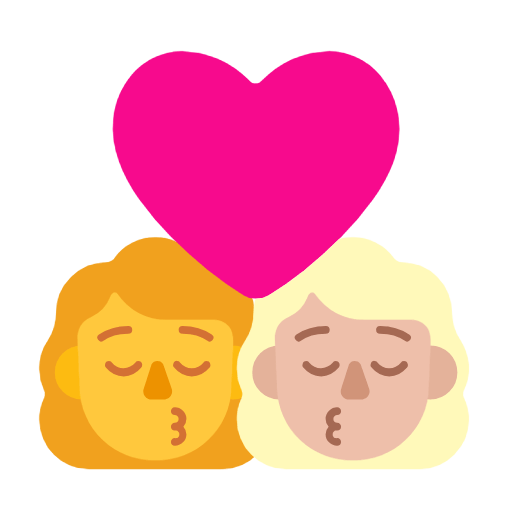 👩‍❤️‍💋‍👩🏼 Emoji sich küssendes Paar - Frau, Frau: mittelhelle Hautfarbe Microsoft Windows 11 23H2.