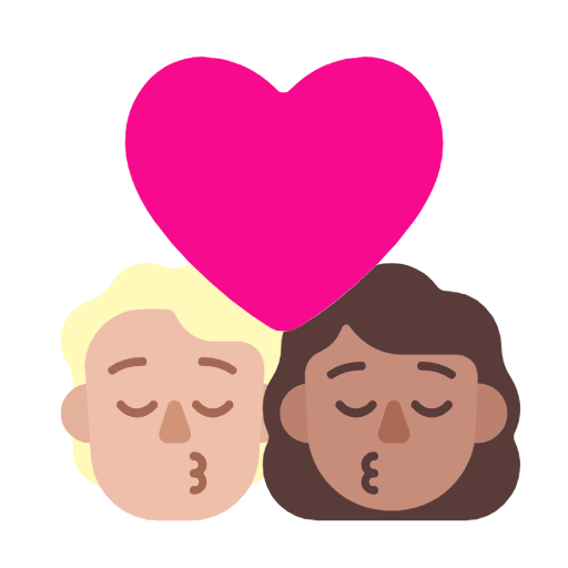 🧑🏼‍❤️‍💋‍👩🏽 Emoji sich küssendes Paar: Person, Frau, mittelhelle Hautfarbe, mittlere Hautfarbe Microsoft Windows 11 23H2.