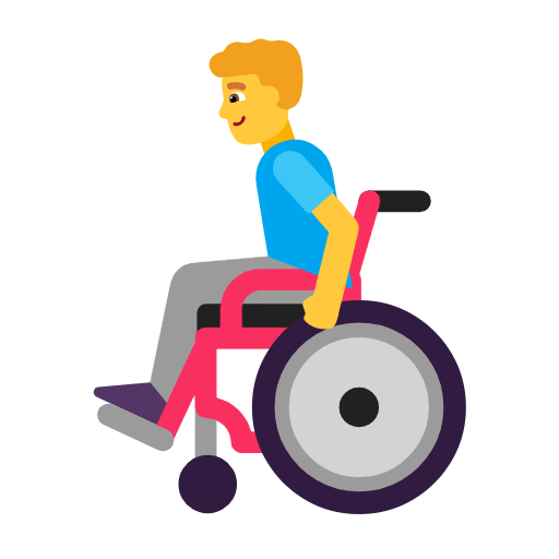 👨‍🦽 Emoji Mann in manuellem Rollstuhl Microsoft Windows 11 23H2.