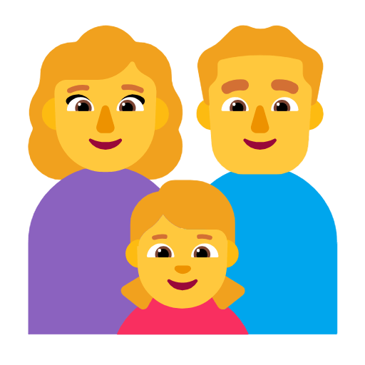 Emoji 👩‍👨‍👧 Famiglia: Donna, Uomo, Bambina su Microsoft Windows 11 23H2.