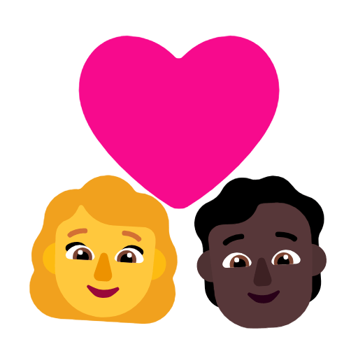 Emoji 👩‍❤️‍🧑🏿 Coppia Con Cuore: Donna, persona, Nessun tono della pelle, Carnagione Scura su Microsoft Windows 11 23H2.