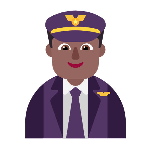 Emoji 👨🏾‍✈️ Pilota Uomo: Carnagione Abbastanza Scura su Microsoft Windows 11 23H2.