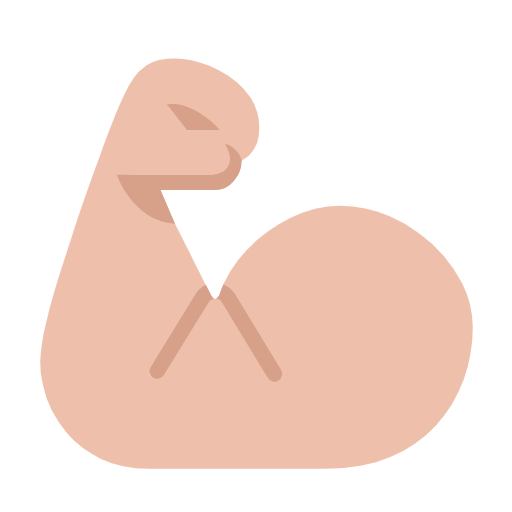 Emoji 💪🏼 Bicipite: Carnagione Abbastanza Chiara su Microsoft Windows 11 23H2.