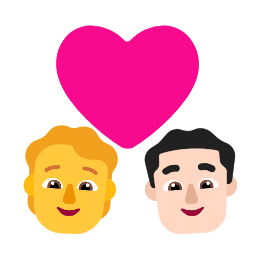 🧑‍❤️‍👨🏻 Emoji Pareja Enamorada: Persona, Hombre, Sin tono de piel, Tono De Piel Claro en Microsoft Windows 11 23H2.