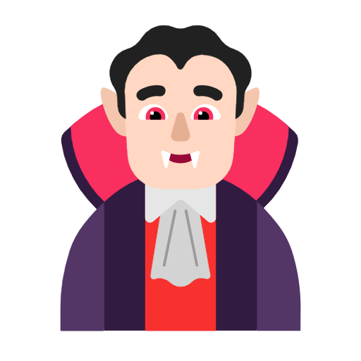 Emoji 🧛🏻‍♂️ Vampiro Uomo: Carnagione Chiara su Microsoft Windows 11 23H2.
