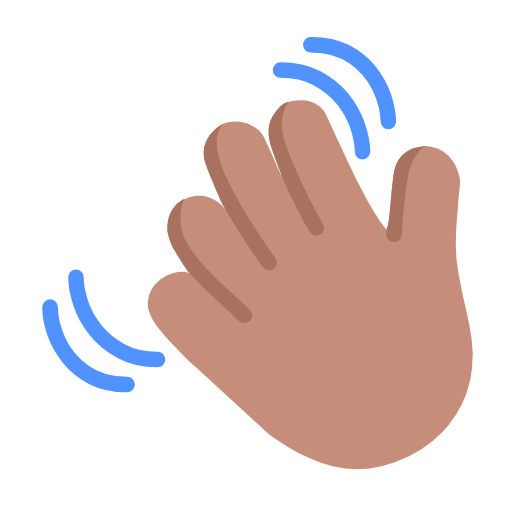 👋🏽 Emoji winkende Hand: mittlere Hautfarbe Microsoft Windows 11 23H2.