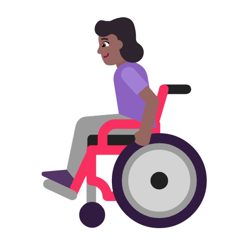 👩🏾‍🦽 Emoji Frau in manuellem Rollstuhl: mitteldunkle Hautfarbe Microsoft Windows 11 23H2.