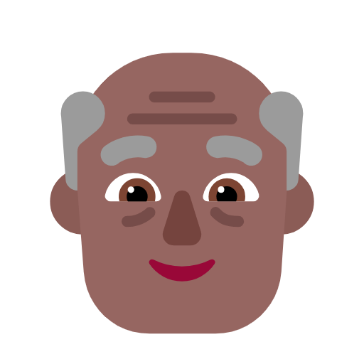 Emoji 👴🏾 Uomo Anziano: Carnagione Abbastanza Scura su Microsoft Windows 11 23H2.