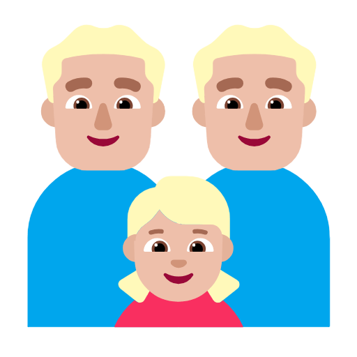 👨🏼‍👨🏼‍👧🏼 Emoji Familia - Hombre, Hombre, Niña: Tono De Piel Claro Medio en Microsoft Windows 11 23H2.