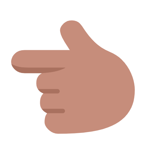 👈🏽 Emoji Dorso De Mano Con índice A La Izquierda: Tono De Piel Medio en Microsoft Windows 11 23H2.