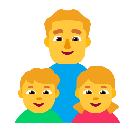 👨‍👦‍👧 Emoji Familia: hombre, niño, niña en Microsoft Windows 11 23H2.