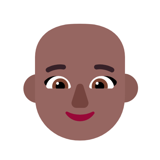 👩🏾‍🦲 Emoji Frau: mitteldunkle Hautfarbe, Glatze Microsoft Windows 11 23H2.