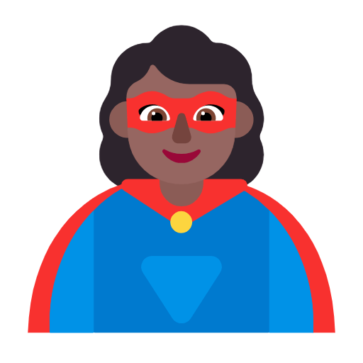🦸🏾‍♀️ Emoji Superheroína: Tono De Piel Oscuro Medio en Microsoft Windows 11 23H2.