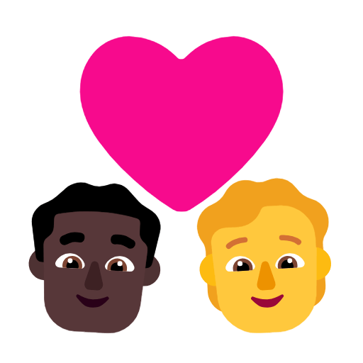 Emoji 👨🏿‍❤️‍🧑 Coppia Con Cuore: uomo, persona, Carnagione Scura, Nessun tono della pelle su Microsoft Windows 11 23H2.