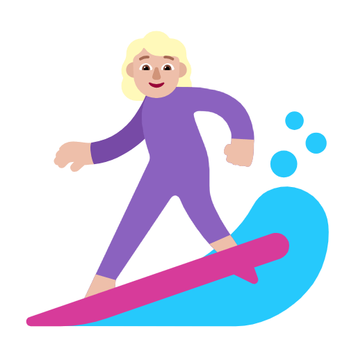 Emoji 🏄🏼‍♀️ Surfista Donna: Carnagione Abbastanza Chiara su Microsoft Windows 11 23H2.