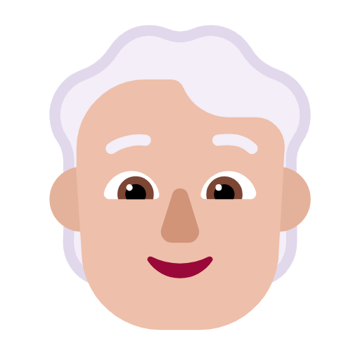🧑🏼‍🦳 Emoji Erwachsener: mittelhelle Hautfarbe, weißes Haar Microsoft Windows 11 23H2.