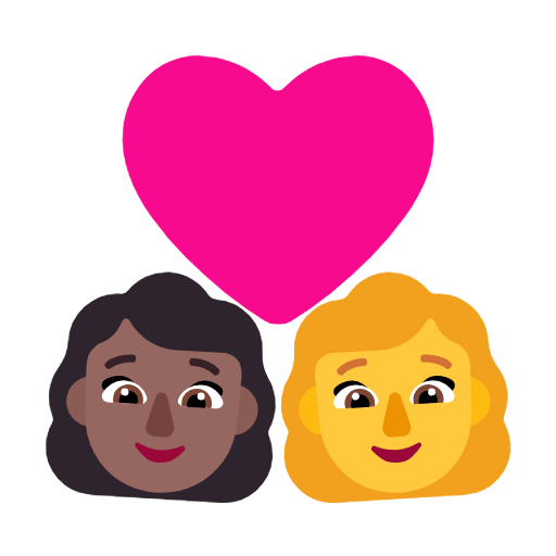 Emoji 👩🏾‍❤️‍👩 Coppia Con Cuore - Donna: Carnagione Abbastanza Scura, Donna su Microsoft Windows 11 23H2.