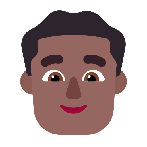 Emoji 👨🏾 Uomo: Carnagione Abbastanza Scura su Microsoft Windows 11 23H2.