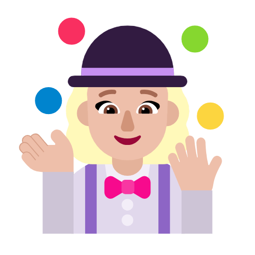 Emoji 🤹🏼‍♀️ Giocoliere Donna: Carnagione Abbastanza Chiara su Microsoft Windows 11 23H2.