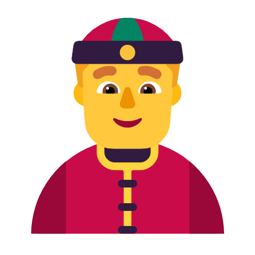 Emoji 👲 Uomo Con Zucchetto Cinese su Microsoft Windows 11 23H2.
