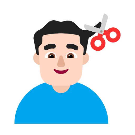 Emoji 💇🏻‍♂️ Taglio Di Capelli Per Uomo: Carnagione Chiara su Microsoft Windows 11 23H2.