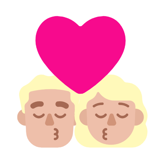 Emoji 👨🏼‍❤️‍💋‍👩🏼 Bacio Tra Coppia - Uomo: Carnagione Abbastanza Chiara, Donna: Carnagione Abbastanza Chiara su Microsoft Windows 11 23H2.