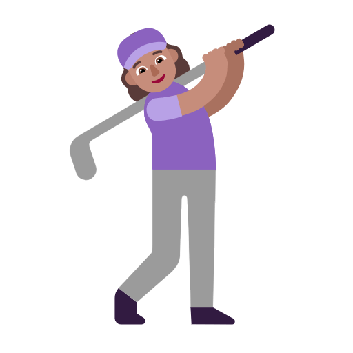 🏌🏽‍♀️ Emoji Mujer Jugando Al Golf: Tono De Piel Medio en Microsoft Windows 11 23H2.